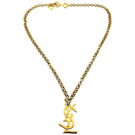 diamond ysl chain|YSL chain necklace.